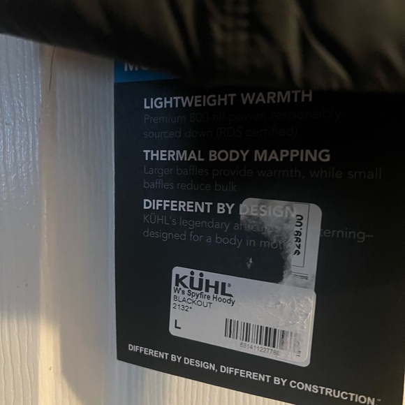 KUHL’s  Women's black SPYFIRE -Black hoody  Puffer Jacket- NEW - Picture 9 of 12